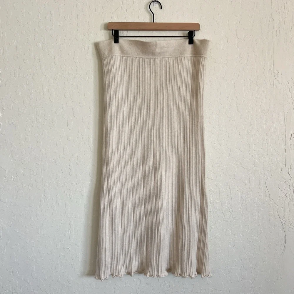 Anthropologie Daily Practice Tara Ribbed Knit Pull On Midi Sweater Skirt XL